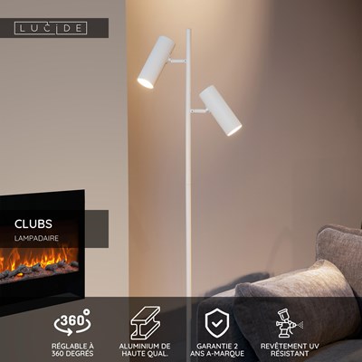 Lucide CLUBS - Lampadaire - 2xGU10 - Blanc